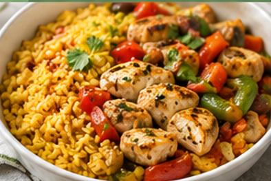 Pollo Español y Arroz Amarillo